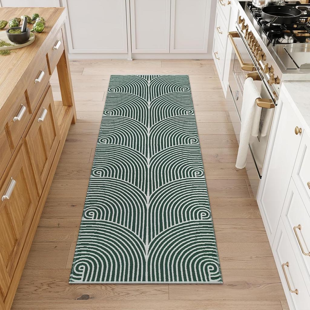 Geometric Line Runner Rug Indoor Outdoor Long Carpet Daily Home Decoration Non-Slip Floormat for Bedroom Living Room Hallway