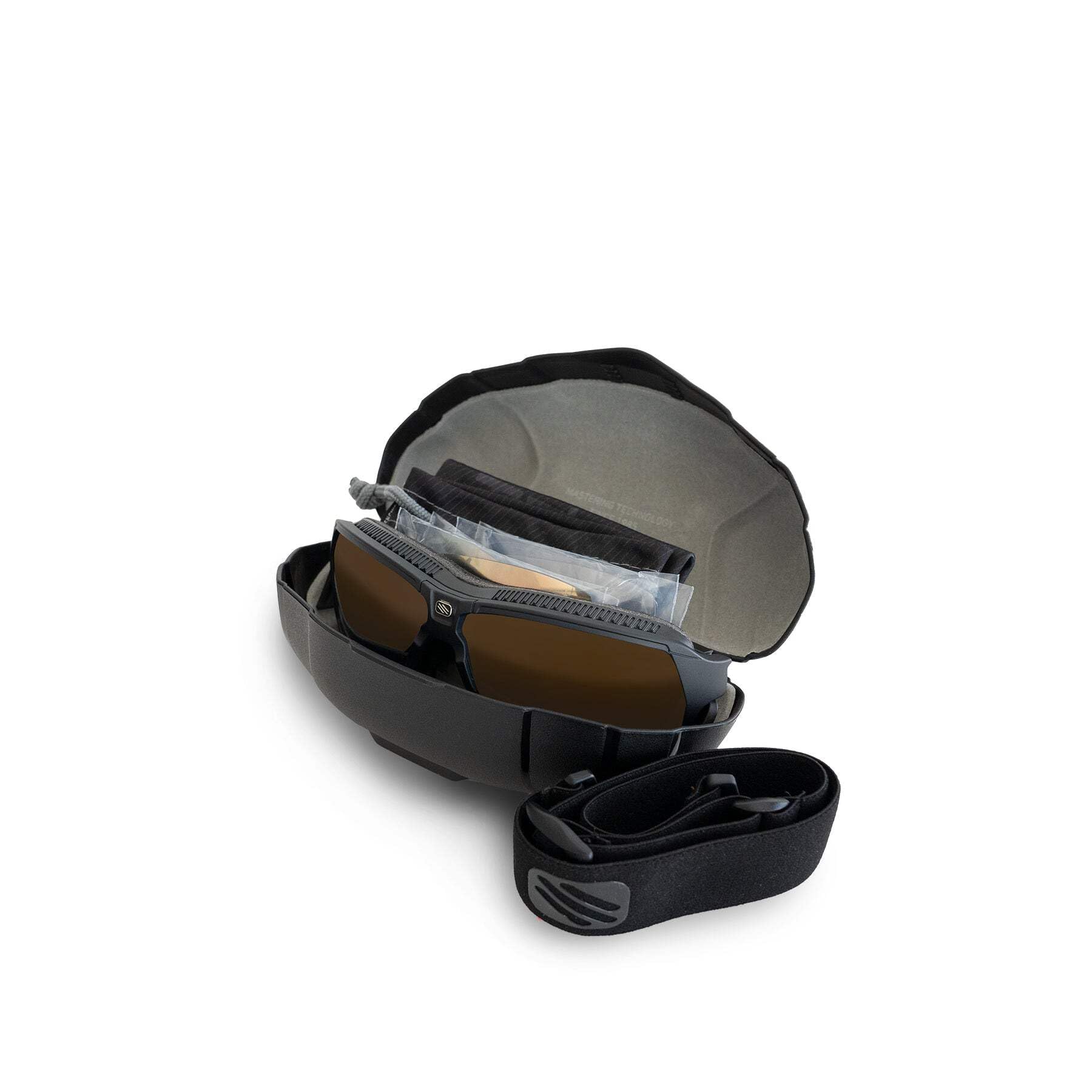 

Rudy Project AGENT Q Sports Black Altitude Gold Sunglasses, Matte/High + Multi-Laser + Clear, SP709806-S003