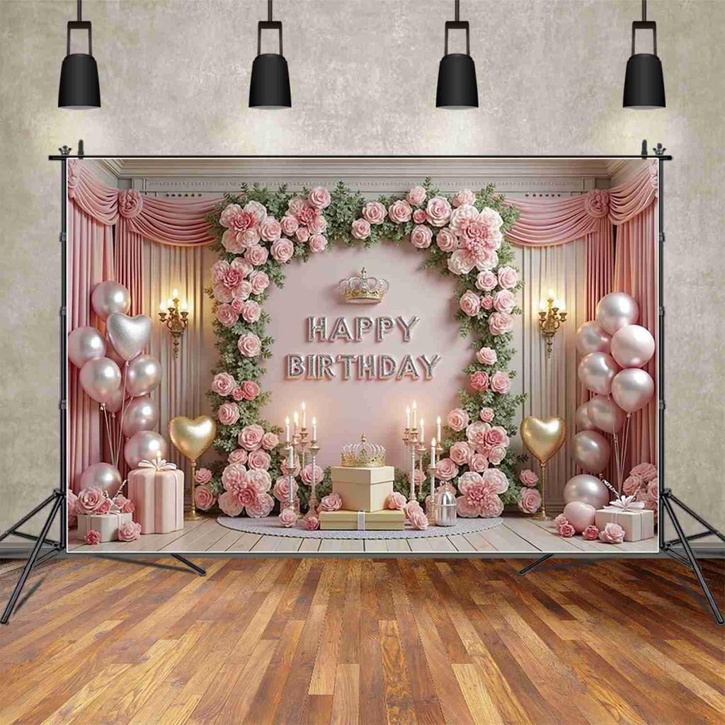 Fundal Decorațiune Petrecere de Ziua de Naștere   Fundal cu Model de Trandafiri   Fundal Foto