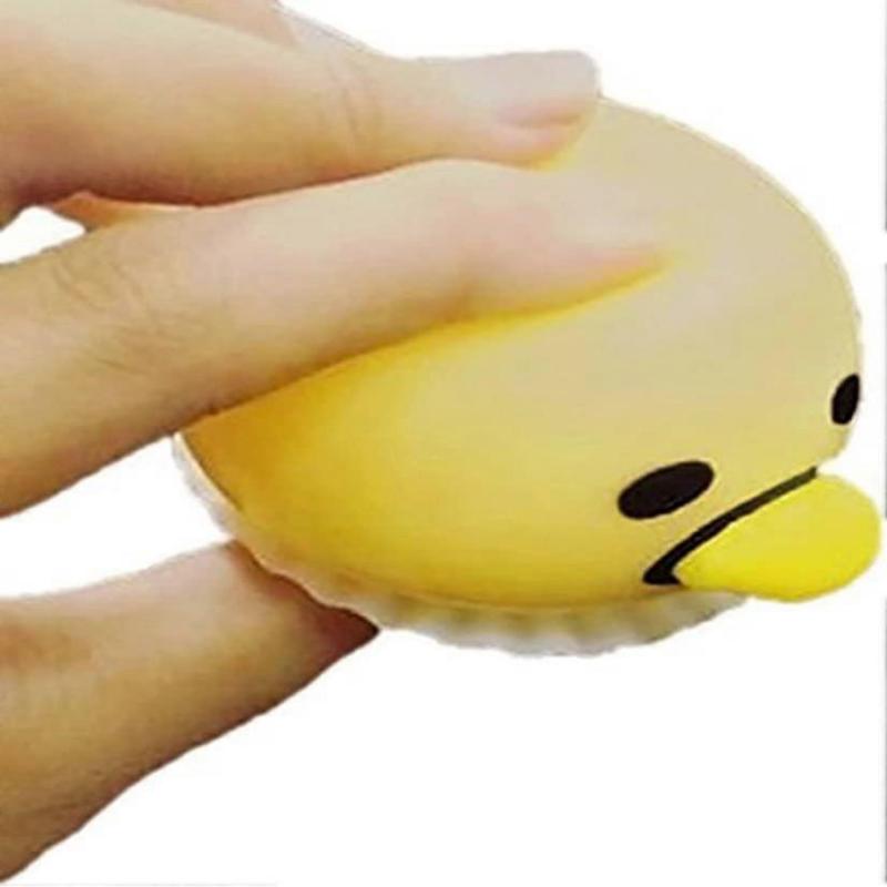 Yellow Round Vomit Sucking Lazy Yolk Vent Stress Tricky Game Relief Toy