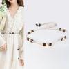 Women's Bohemian Ethnic Style Decorative Thin Belt Beaded Woven Tassel Dress Waist Chain Thin Belt Women