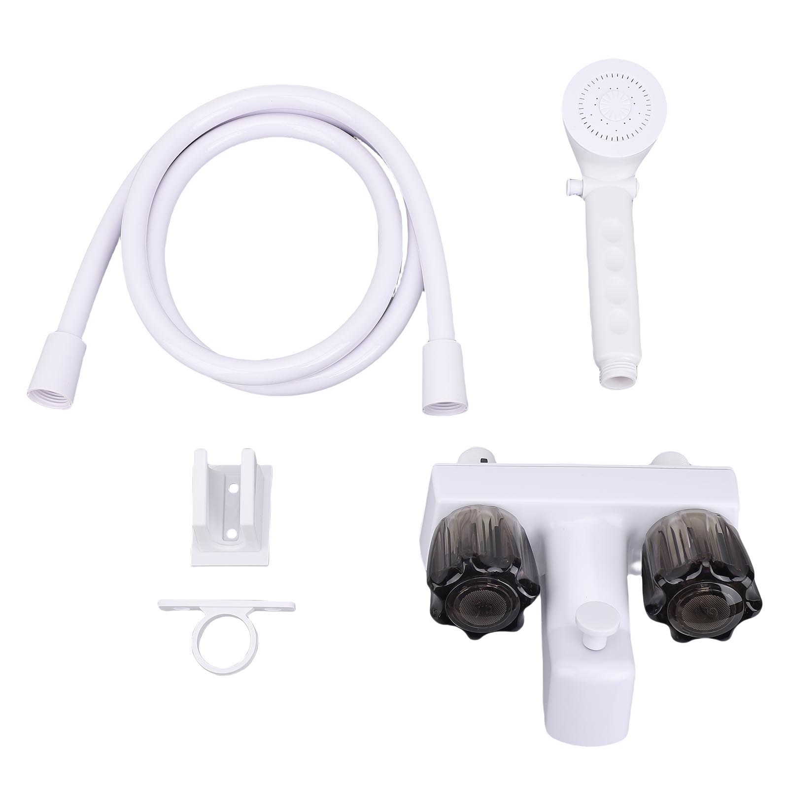 

Смеситель для душа RV со шлангом и лейкой, смеситель-переключатель для ванны и душа RV для 2 отверстий 4 дюйма