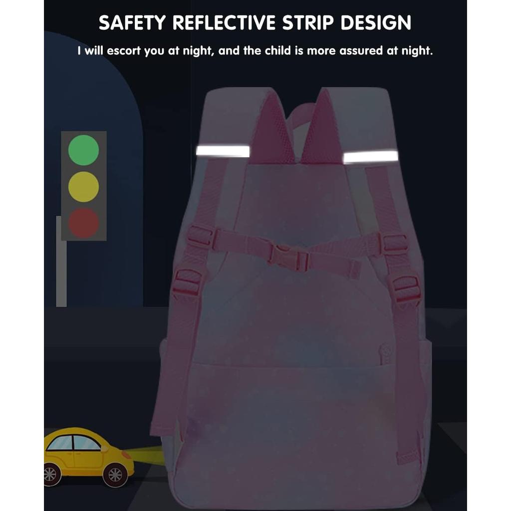 Kids Backpack Lightweight Waterproof Rainbow Backpack Large Capacity Cute School Bag for Teenagers Children Elementary Students (Rainbow Pink)