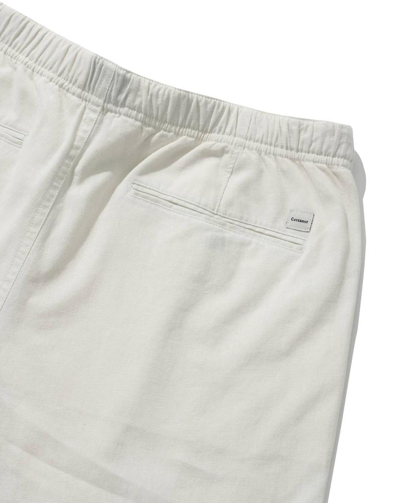 COVERNAT Linen Semi-Wide Buckle Pants Ivory
