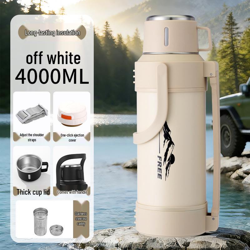 Large Capacity 304 Stainless Steel Thermos Cup - Portable Outdoor Travel Kettle for Hot Water