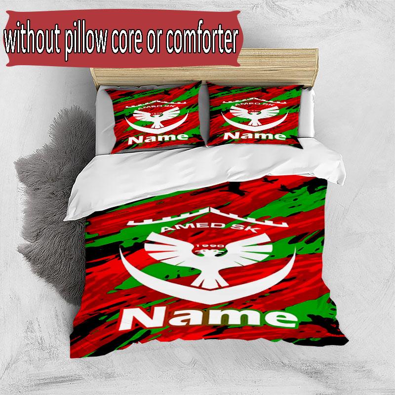 3pcs Duvet Cover Set (1*Duvet Cover + 2*Pillowcase, Without Core), Custom Name Amed SK Pattern Bedding Set, Home Bedroom Decor Gift
