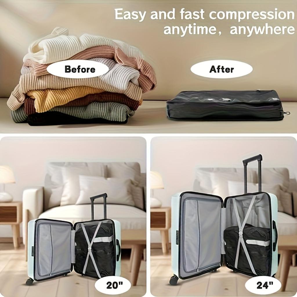 Vacuum Compression Bags for Travel and Portable Clothing Storage for Outdoor and Business Trips
