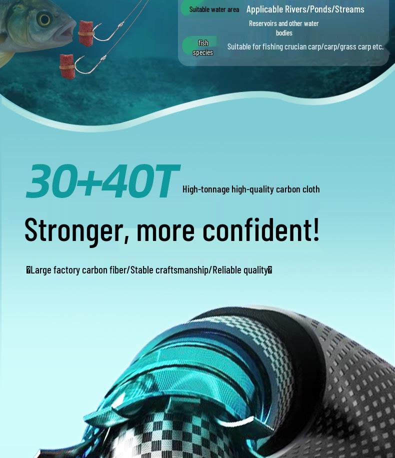 Ultralight Ultra-hard Wild Fishing Rod - 28 & 19 Action, Black Pit Big Fish, Lightweight Platform Carp Fishing Tackle
