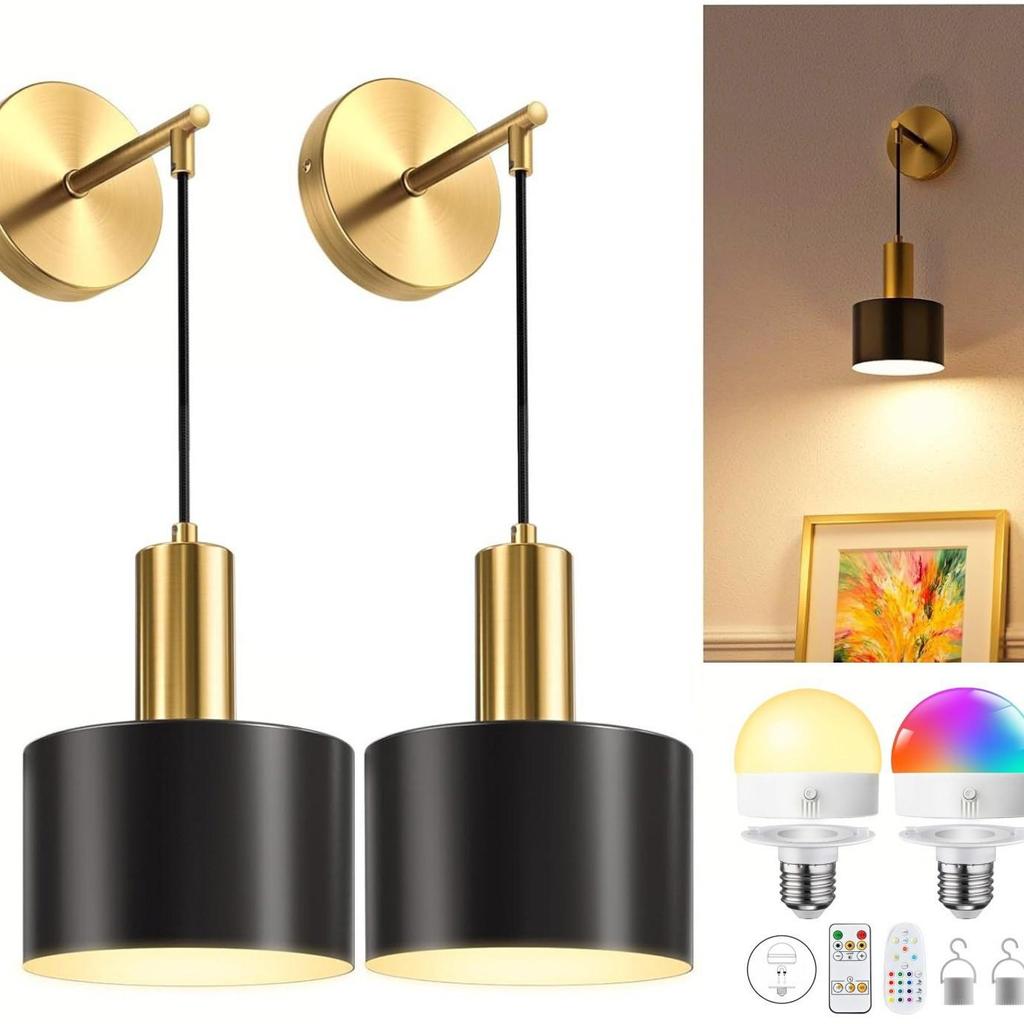 Wiederaufladbare Wandmontierte LED-Lampe für Schlafzimmer, Wohnzimmer, Flur und Treppenhaus