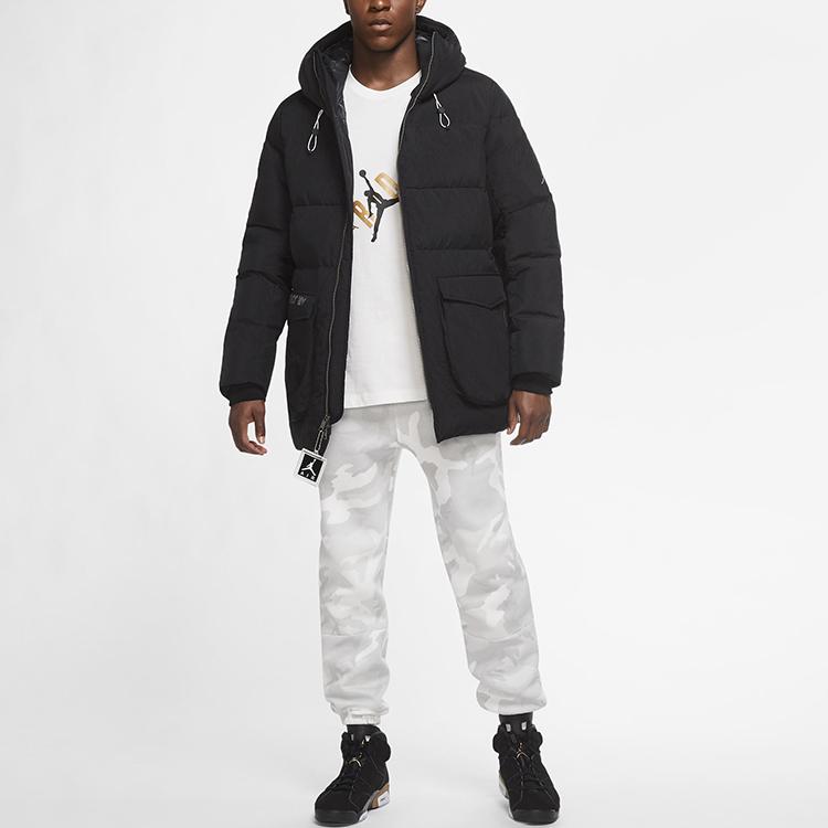 Jordan Casual Sports Hooded Down Jacket Men Outerwear Black CK6662-010