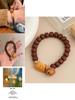 Cute Cat Charm Wooden Bracelet Handcrafted New Oriental Style For Women