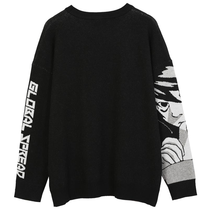 Mens Hip Hop Streetwear Harajuku Sweater Vintage Japanese Style Anime Girl Knitted 2026 Cotton Pullover Sweaters Male