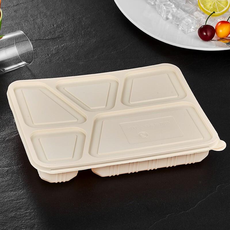 Biodegradable 5-Compartment Corn Starch Takeout Containers