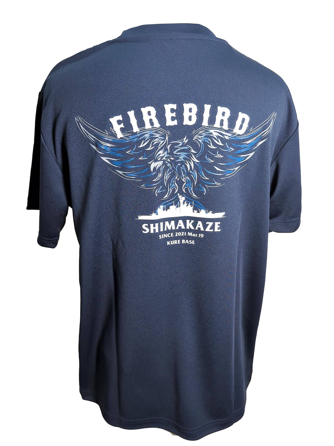 

[Fuji Uniforms] Japan Self-Defense Force T-Shirt (Training Ship Shimakaze Type 2) JMSDF Quick-Drying Short Sleeve FireBird Shimakaze (NV, 3L)