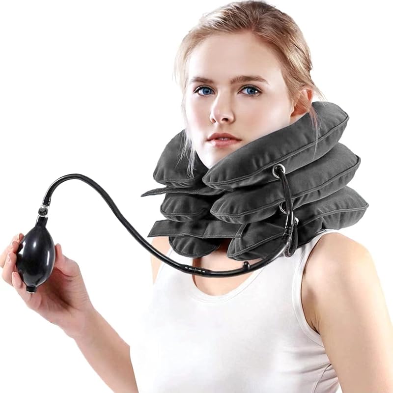 Neck Stretcher, Cervical Traction Device, Neck Traction Device, Adjustable Inflatable Neck Braces for Neck Pain and Support, Neck Stretcher Cervical