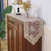 Lace Table Runner Floral Embroidery Fabric Rustic Table Runners Elegant Chic Table Transparent Cover for Home Dining Room Tabletop Decor Wedding