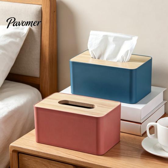 Langlebige Taschentuchbox-Abdeckung mit Deckel aus Massivholz, Wasserdichtes Design, Dispenser mit langer Papieröffnung für das Homeoffice