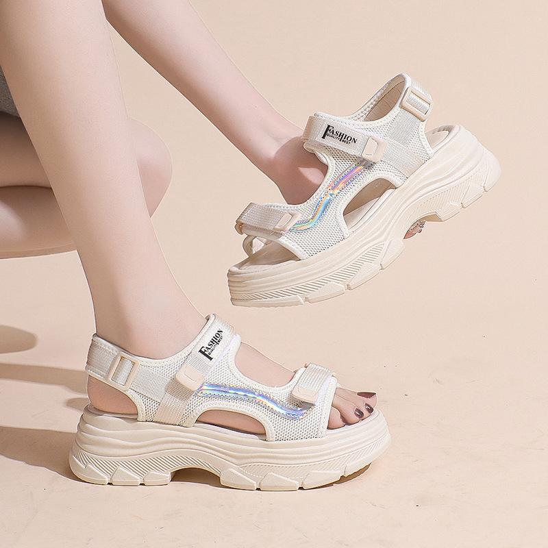 Open-toed sandals 2025 summer new thick-soled wear-resistant casual shoes light and non-slip women's breathable hollow shoes children