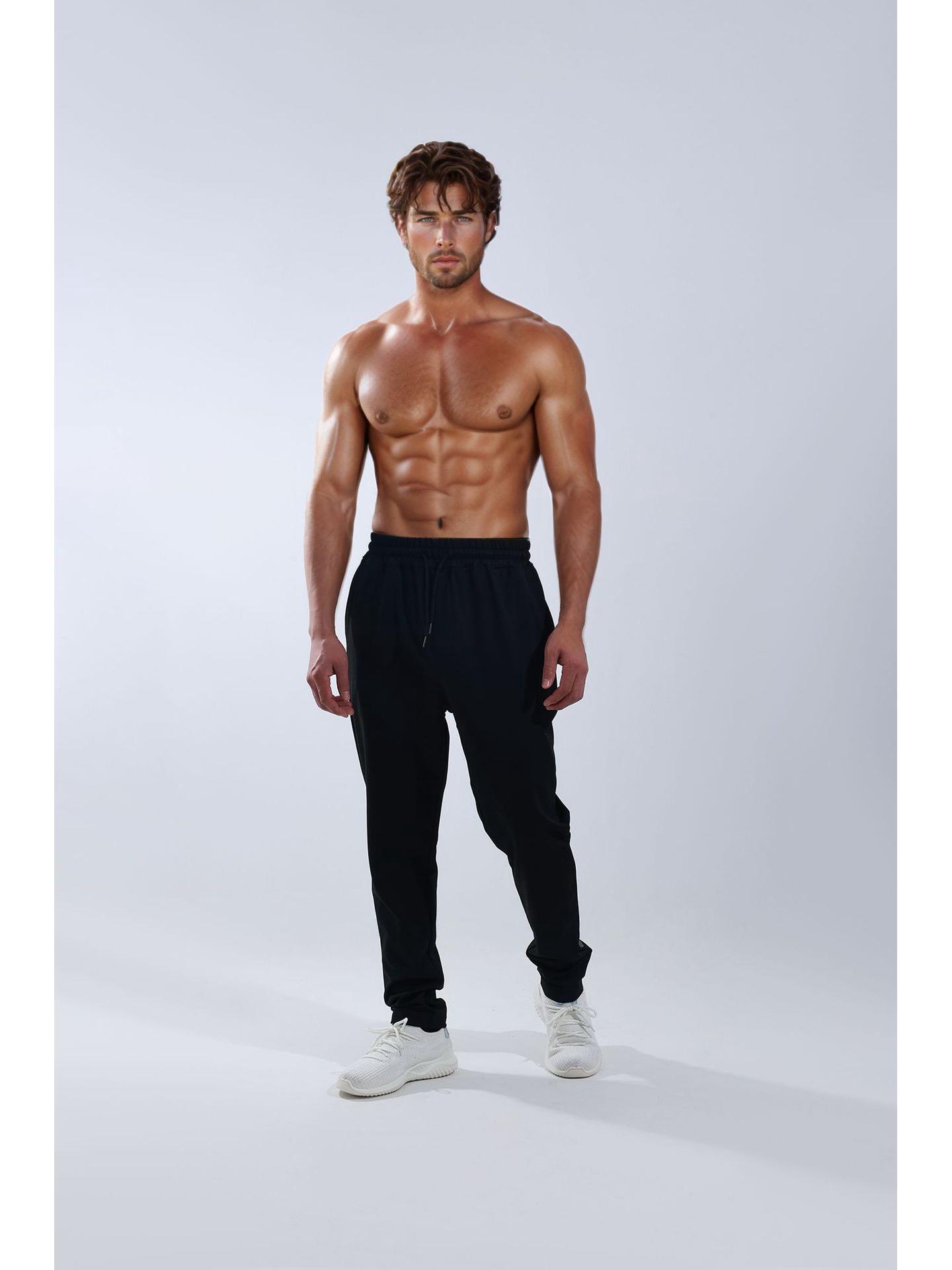 

Мужские универсальные спортивные джоггеры: Повседневные спортивные штаны на осень/зиму XL чёрный