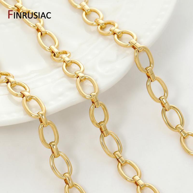 7*10mm 18K Gold Plated Brass Large O Chain for Jewelry Making,High Quality Metal Link Chains for Necklace Bracelet accessories