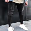 Mens Casual Fitness Bodybuilding Pocket Skin Full Length Sports Denim Pants