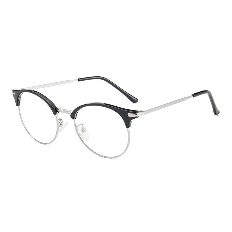 Tr2036 Tr90 Metal Flat Glasses Women, Harajuku Myopia Glasses Frame, Trendy Men'S Literary Glasses Frame