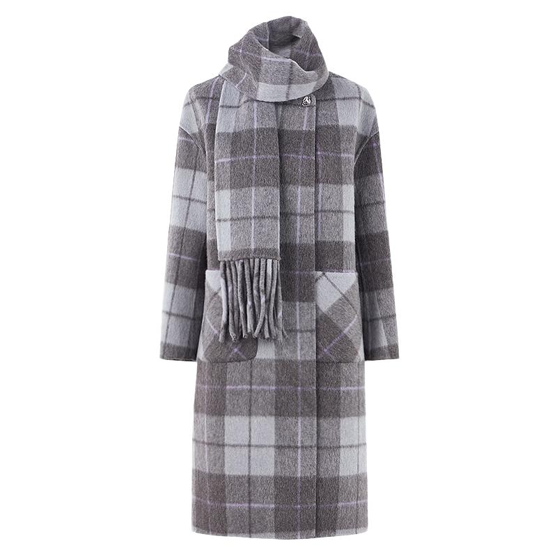 

Qiusui Yiren Loose Plaid Wool Blend Winter Coat M