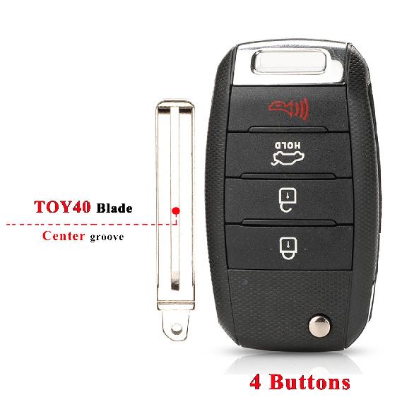 jingyuqin 10pcs 4Button Flip Remote Key Case Shell For KIA K2 K3 K4 K5 Ceed Rio Carens Cerato Sportage Optima Forte Soul Sorento