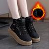 Modă pentru femei cu talpă groasă, înălțătoare, ușoare, iarnă, călduroase, cu blană, cizme de zăpadă, căptușeală căptușită, antiderapante, casual, sport, cizme de bumbac