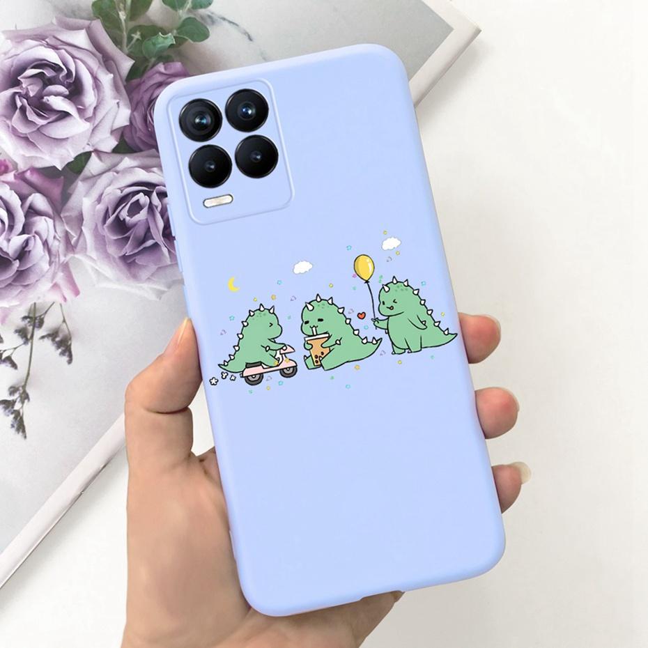 Capa Para Realme 8 Pro / Realme 8 4G Desenho Animado Fofo Cor Doce Silicone Macio Capa Para Realme8 8Pro RMX3085 RMX3081 Capas de Telefone