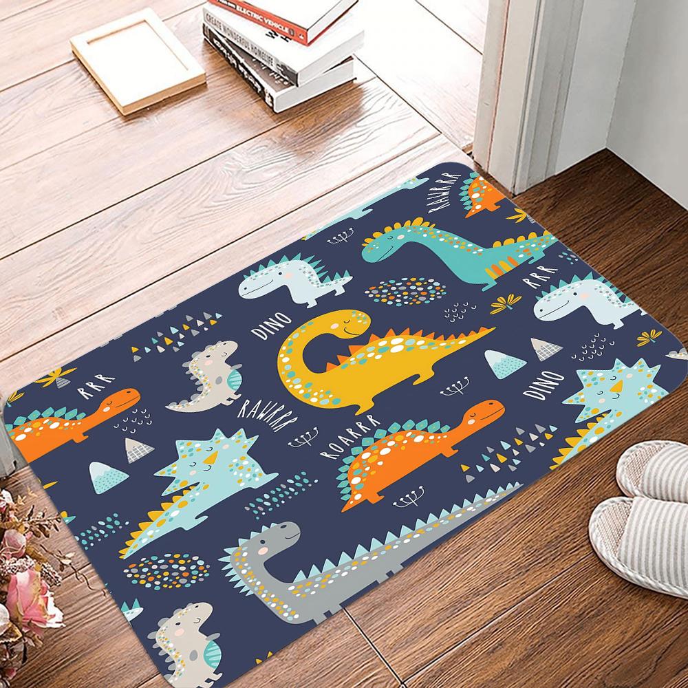 Cartoon Little Dinosaur Welcome Mat Anti-Slip Carpet For Bathroom Kitchen Bedroom Living Room Entrance Rug Home Decor Doormat