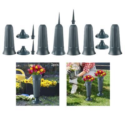 Friedhof Grab Blumenvase Rasen Leichtgewicht Outdoor Praktisch Gedenkgeschenk für Verlust eines Geliebten Dekoration Beerdigung Blumenhalter
