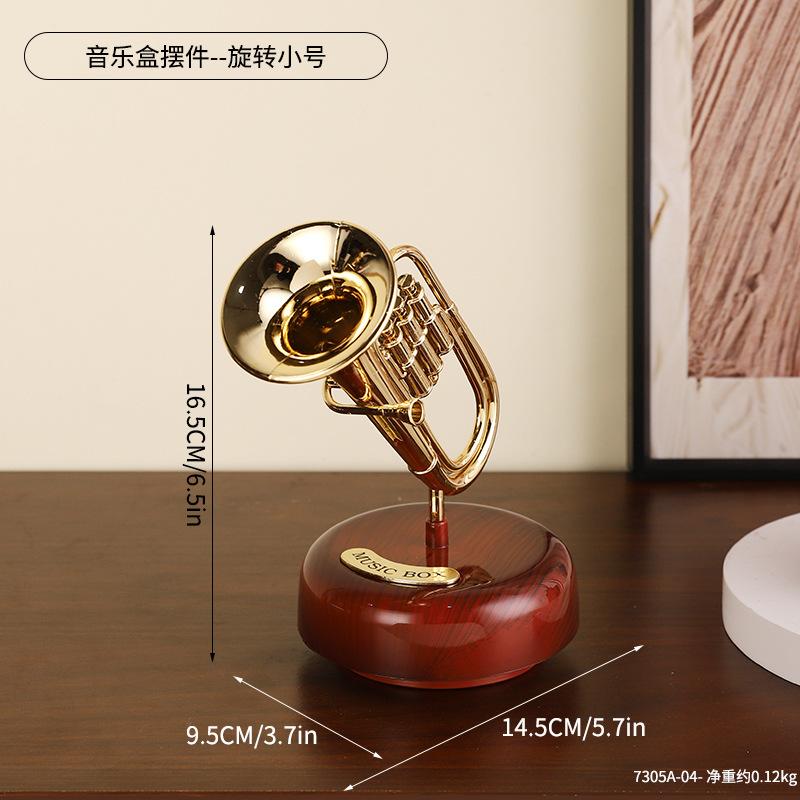 

Classical Phonograph Ornament Desktop Creative Music Box Nostalgic Decoration Unique Design Beautiful Music Gift Home Decor