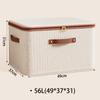 Large Capacity Foldable Storage Box with Soft Lid: Portable Organizer for Household and Document Storage