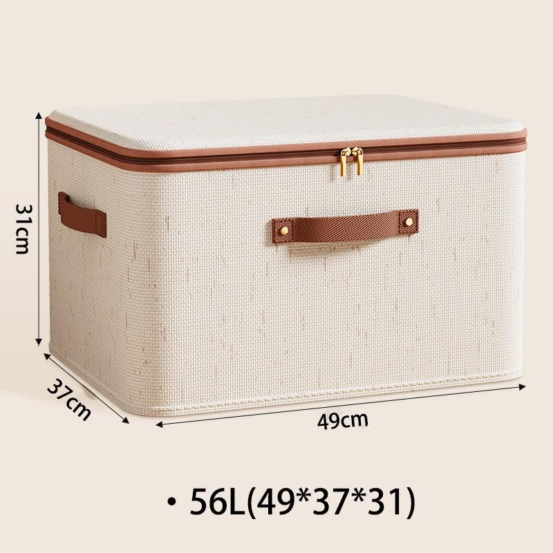 Large Capacity Foldable Storage Box with Soft Lid: Portable Organizer for Household and Document Storage