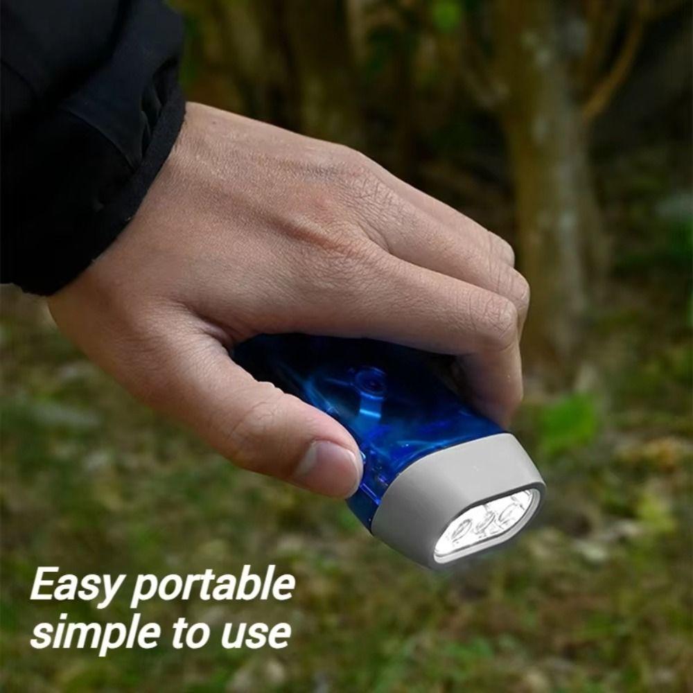 Hand Pressing LED Flashlight Rechargeable Energy Saving Charging Torch Solar Powered Portable Outdoor Camping Flashlight