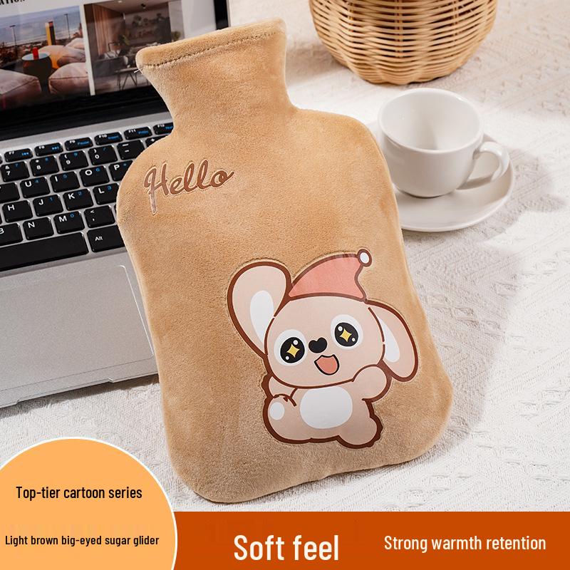 Kaqikete Cute Cartoon Plush Refillable Winter Hot Water Bottle & Hand Warmer