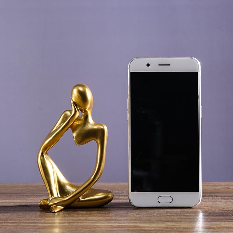 1pc Thoughtful Character Statue Ornament Decorative Figurine Office Desk Decoration Art Sculpture Gifts Home Decor Accessories