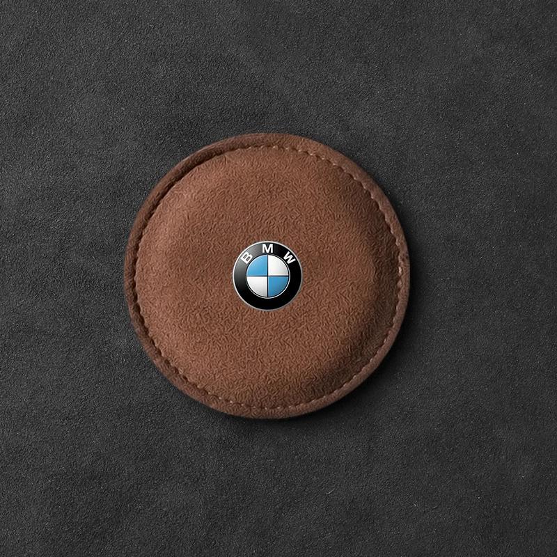 1/2 stuks Auto Bekerhouder Pad PU Leer Sleuf Antislip Onderzetter Mat Voor BMW 50e F30 F10 E90 F20 E46 E60 E70 E39 E36 E87 X6 E30 Z3 Z4