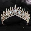 DIEZI New Gift Baroque Luxury Opal Crystal Crown For Women Girls Wedding Elegant Luxury Princess Tiara Party Hair Dress Jewelry
