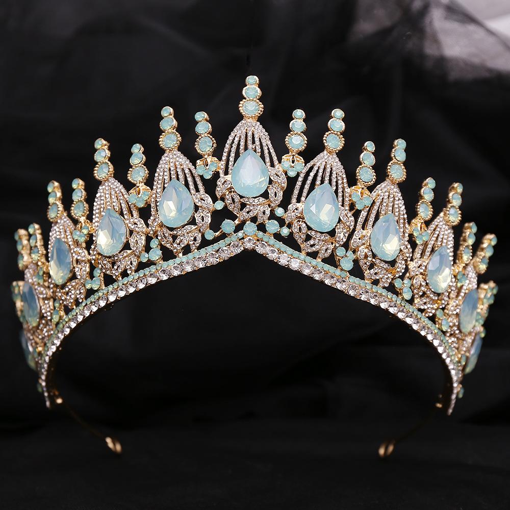 Atmospheric Wedding Headwear Large Crown Baroque New Retro Rhinestone-encrusted Hair Accessories Bridal Crown