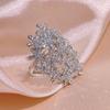 Fashion All-match Flower Full Diamond Ring 925   Exquisite Zircon Ring Female Party Birthday Jewelry Gift