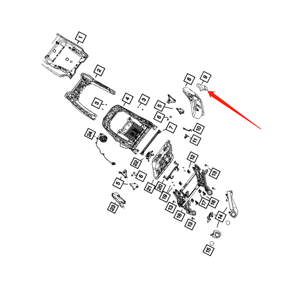 Kryt kotvy bezpečnostního pásu pro Jeep Grand Cherokee 2011-2020 1GS47DX9AD 1GS47DX9AB 1GS47DX9AC 1GS47JTLAB