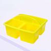 1/4pcs Stackable Thick Plastic Storage Boxes with Handles, 3 Compartments - Multi-Purpose Organizer for Classroom Supplies