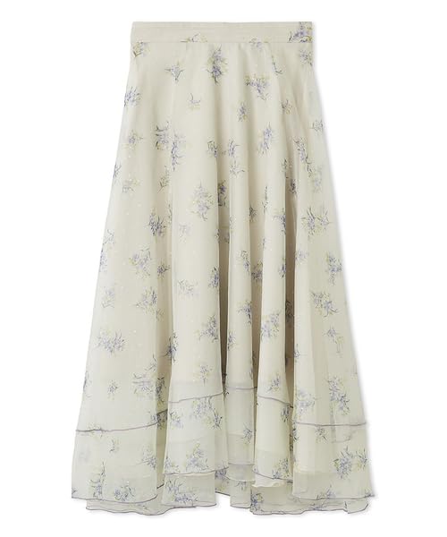 

FRAY Блестящая юбка-клеш из прозрачной ткани с цветочным узором FWFS252059 I.D. Женский (IVR)