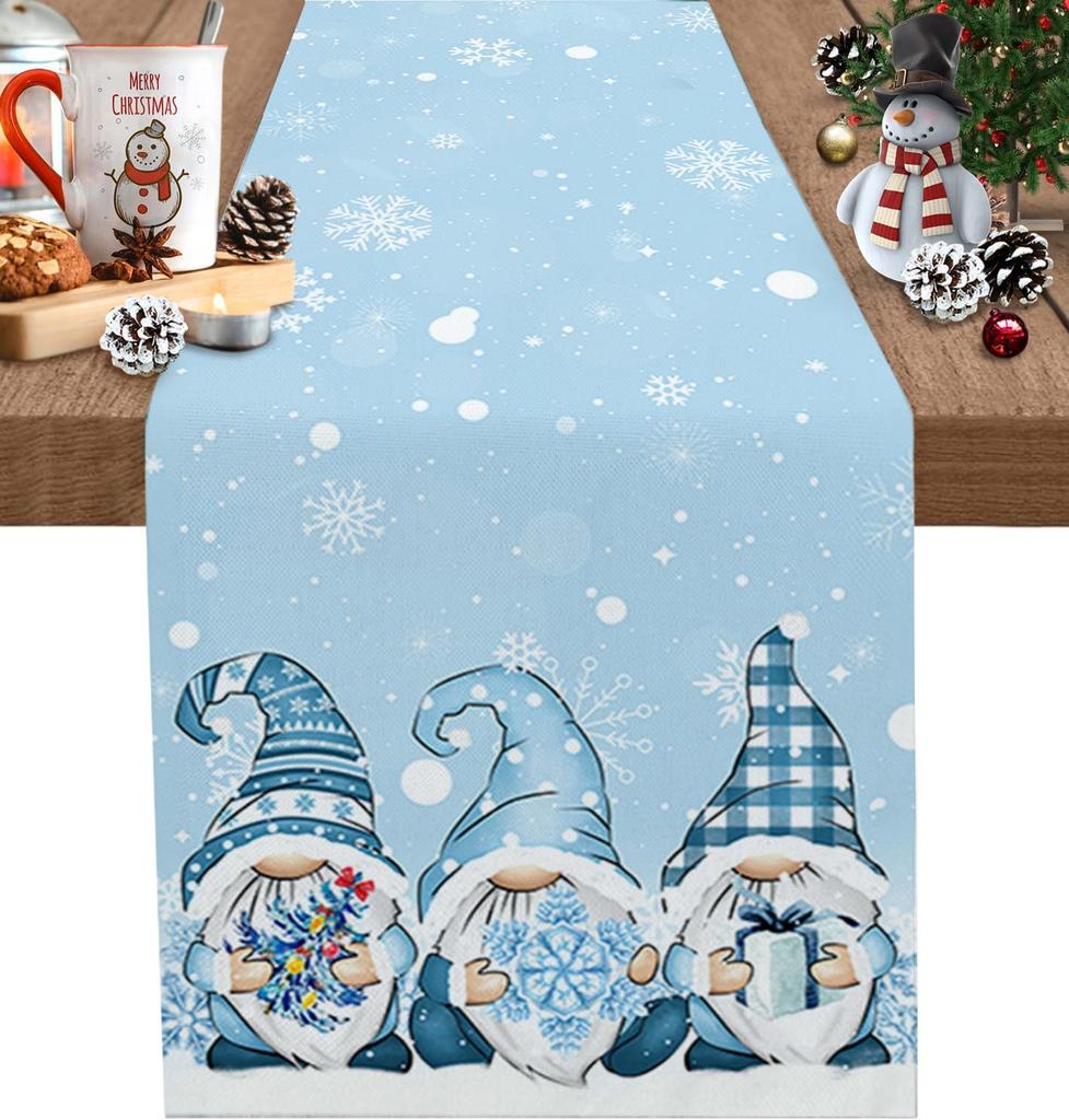 Vánoční Gnome Růžové prádlo Stolní běhouny Zimní sezónní komoda Šála Dekor Vánoční strom Sněhová vločka Stolní běhoun Navidad Dekorace
