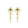 Aieryuan Gold-Plated Jade Tassel Earrings with Silver Studs