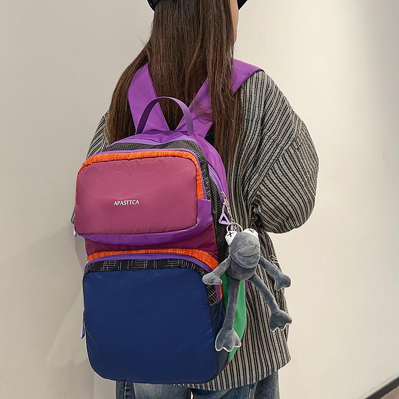 Schulrucksack11 neu Outdoor Reisen Mode und Umweltschutz Patchwork kontrastierende Farben vielseitig ultraleicht Dopamin-Farben hoher Wert
