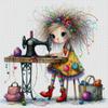 Full Embroidery Eco-cotton Thread 11CT Printed Girl Cross Stitch Kit Art 40x40cm