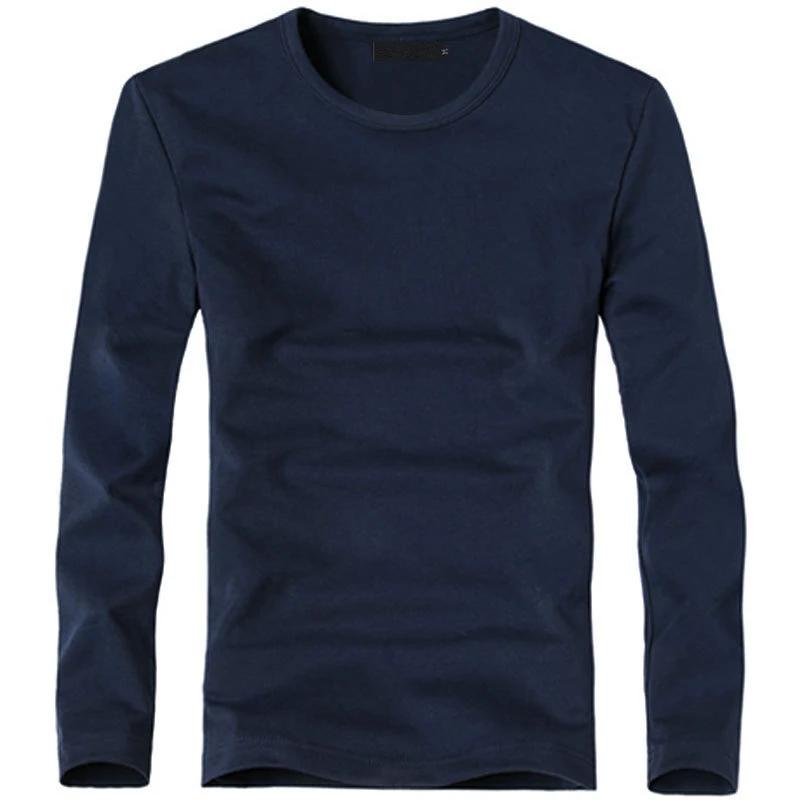Elastic Mens T-Shirt V-Neck Long Sleeve Men T Shirt for Male T-Shirts Man Clothing TShirt Solid Color Tops Tees